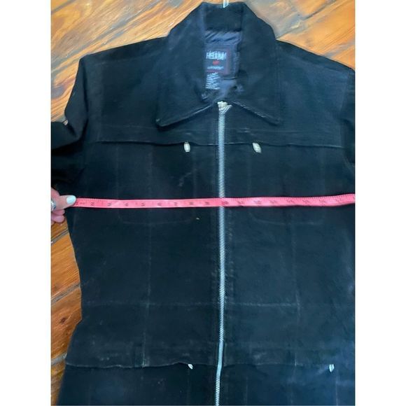 Helium London Black 100% Leather Jacket Collared Belted Full-Zip Coat, Sz Medium - Picture 10 of 13